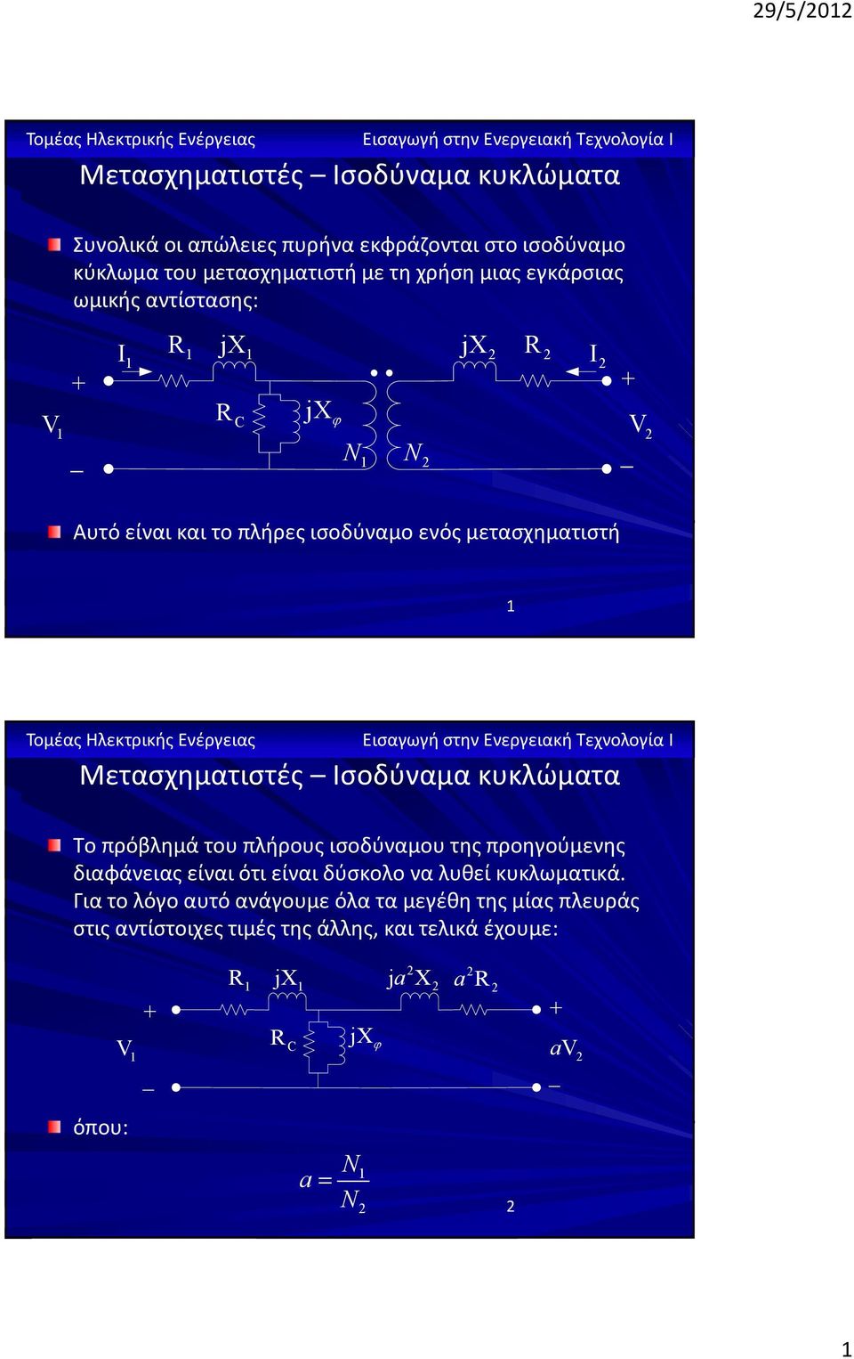 Ισοδύναμα κυκλώματα Το πρόβλημά του πλήρους ισοδύναμου της προηγούμενης διαφάνειας είναι ότι είναι δύσκολο να λυθεί κυκλωματικά.