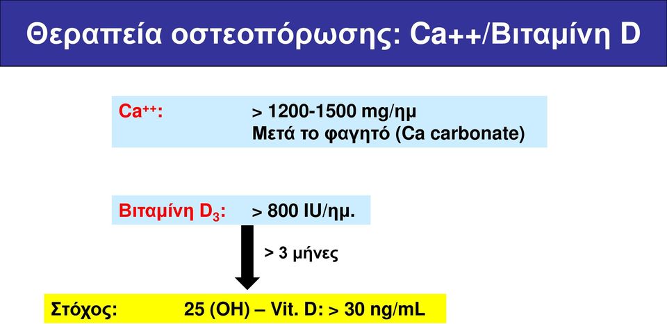 carbonate) Βιταμίνη D 3 : > 800 IU/ημ.