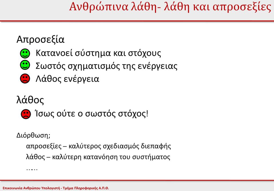 ενέργεια λάθος Ίσως ούτε ο σωστός στόχος!