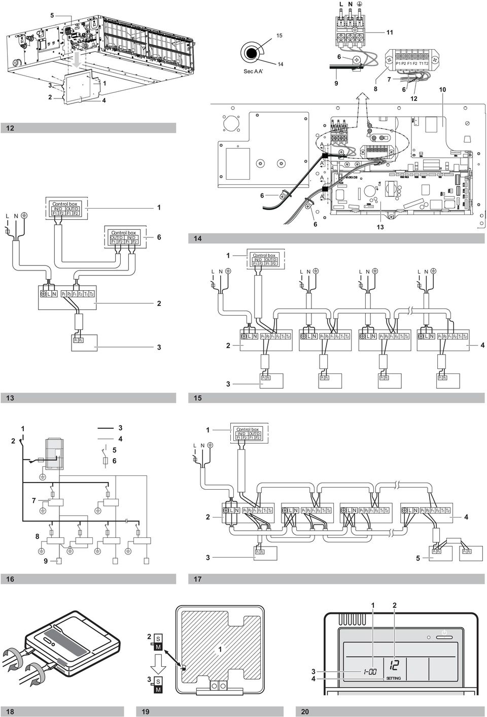 F F T T P P F F T T P P F F T T P P P P P P P P 7 L N Control box IN/D OUT/D F F F F 7 LN LN