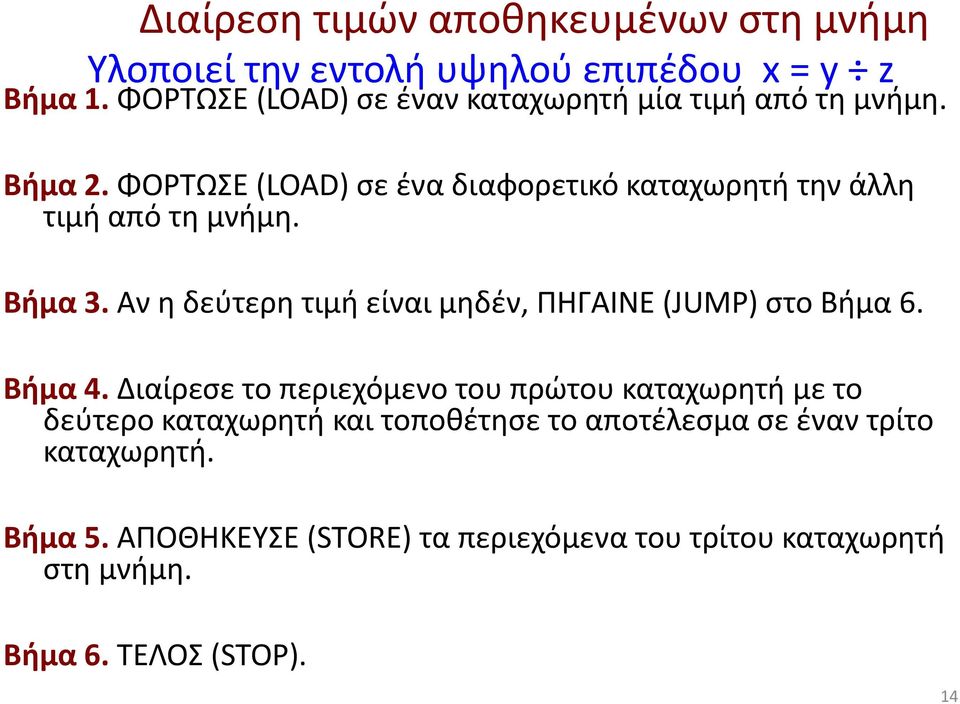 ΦΟΡΤΩΣΕ (LOAD) σε ένα διαφορετικό καταχωρητή την άλλη τιμή από τη μνήμη. Βήμα 3.