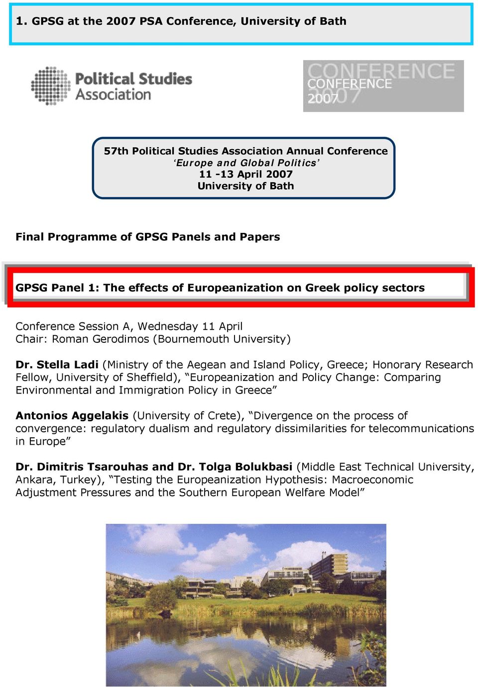 Stella Ladi (Ministry of the Aegean and Island Policy, Greece; Honorary Research Fellow, University of Sheffield), Europeanization and Policy Change: Comparing Environmental and Immigration Policy in