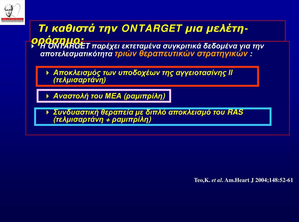 υποδοχέων της αγγειοτασίνης ΙΙ (τελμισαρτάνη) Αναστολή του ΜΕΑ (ραμιπρίλη) Συνδυαστική