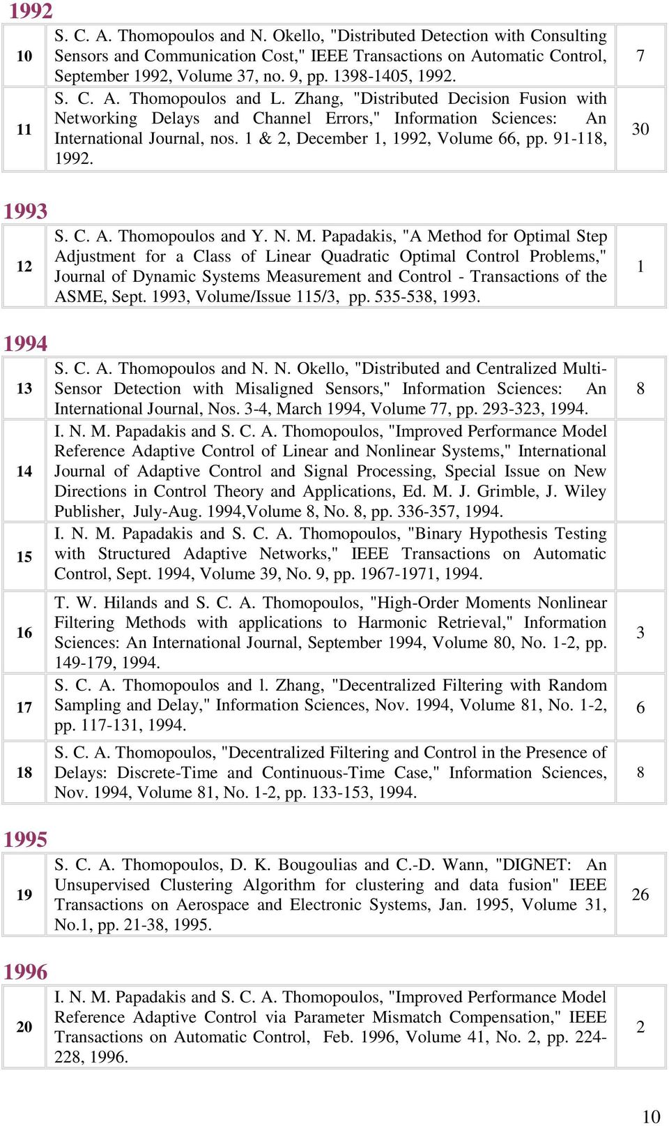 Zhang, "Distributed Decision Fusion with Networking Delays and Channel Errors," Information Sciences: An International Journal, nos. &, December, 99, Volume 66, pp. 9-8, 99. S. C. A. Thomopoulos and Y.