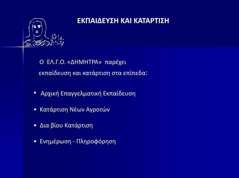 «ΔΗΜΗΤΡΑ» παρέχει εκπαίδευση και κατάρτιση στα