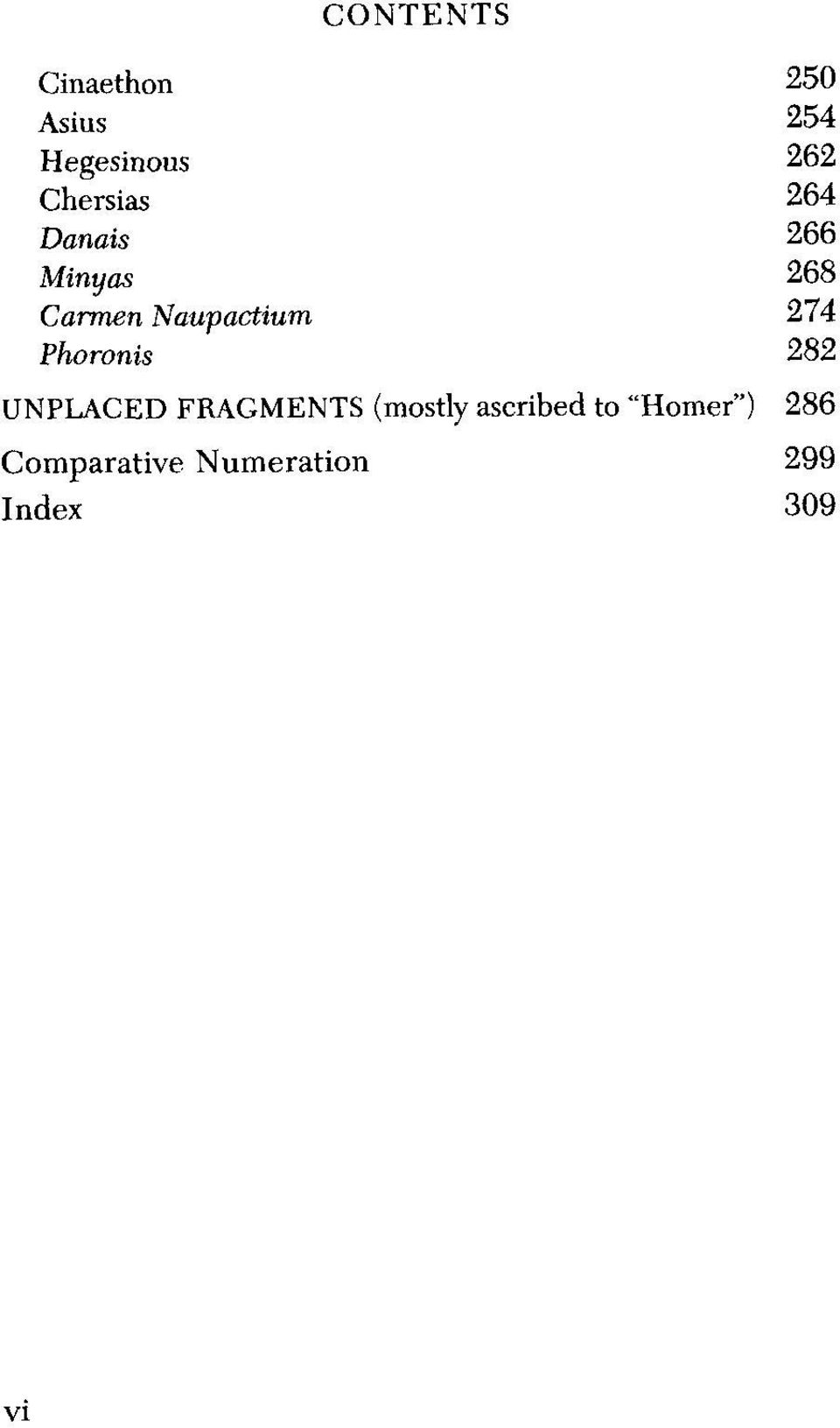 274 Phoronis 282 UNPLACED FRAGMENTS (mostly ascribed