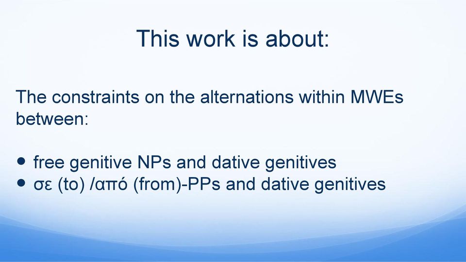 free genitive NPs and dative genitives