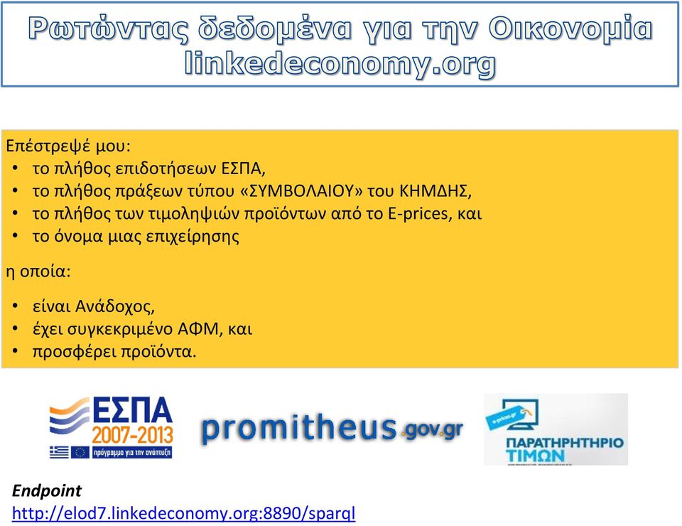 προϊόντων από το E-prices, και το όνομα μιας επιχείρησης η