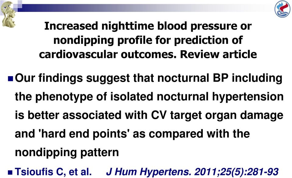 Review article Our findings suggest that nocturnal BP including the phenotype of isolated