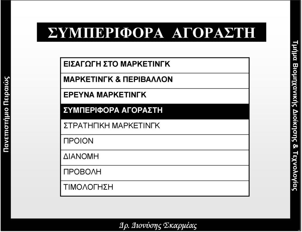 ΕΡΕΥΝΑ ΜΑΡΚΕΤΙΝΓΚ ΣΥΜΠΕΡΙΦΟΡΑ ΑΓΟΡΑΣΤΗ