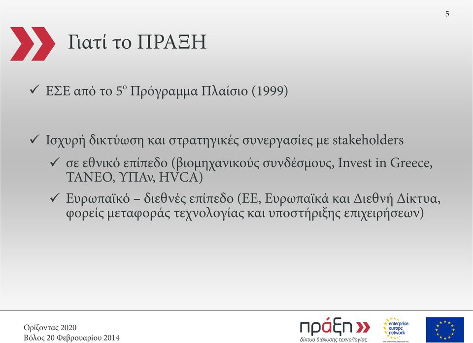 συνδέσμους, Invest in Greece, ΤΑΝΕΟ, ΥΠΑν, HVCA) Ευρωπαϊκό διεθνές επίπεδο (ΕΕ,