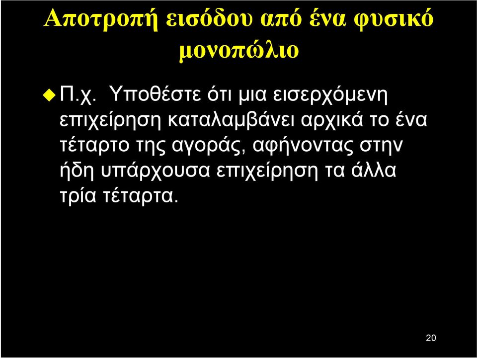 καταλαμβάνει αρχικά το ένα τέταρτο της αγοράς,