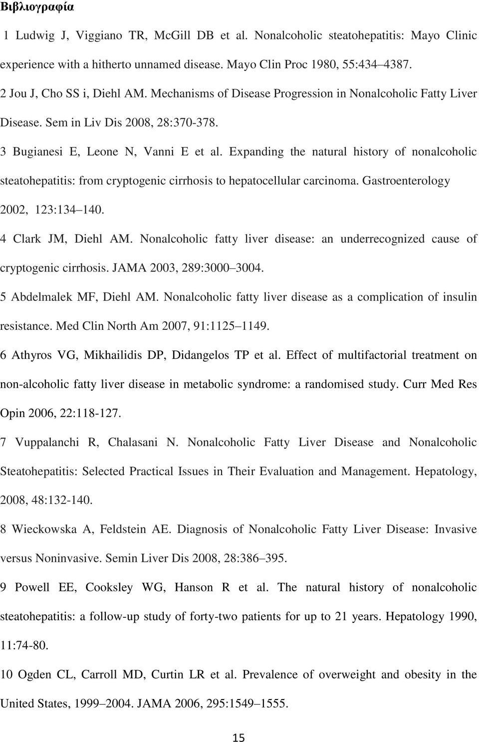 Expanding the natural history of nonalcoholic steatohepatitis: from cryptogenic cirrhosis to hepatocellular carcinoma. Gastroenterology 2002, 123:134 140. 4 Clark JM, Diehl AM.