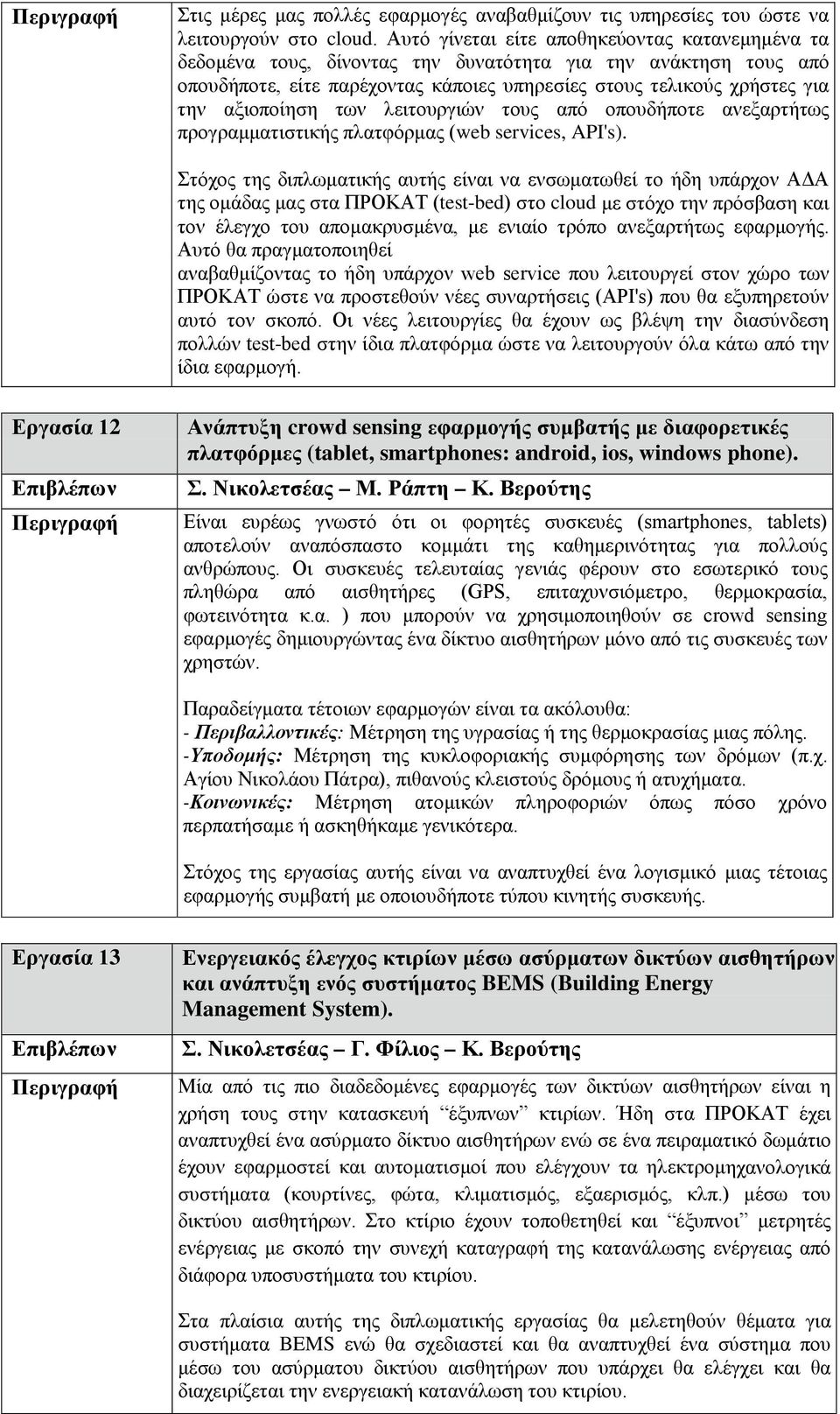 αξιοποίηση των λειτουργιών τους από οπουδήποτε ανεξαρτήτως προγραμματιστικής πλατφόρμας (web services, API's).