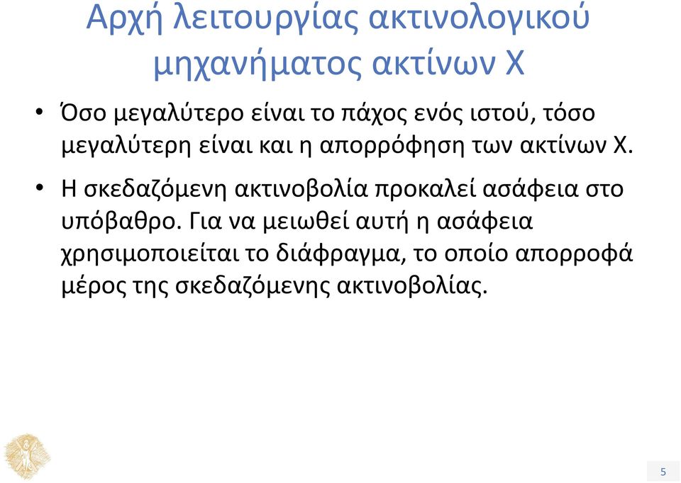 Η σκεδαζόμενη ακτινοβολία προκαλεί ασάφεια στο υπόβαθρο.