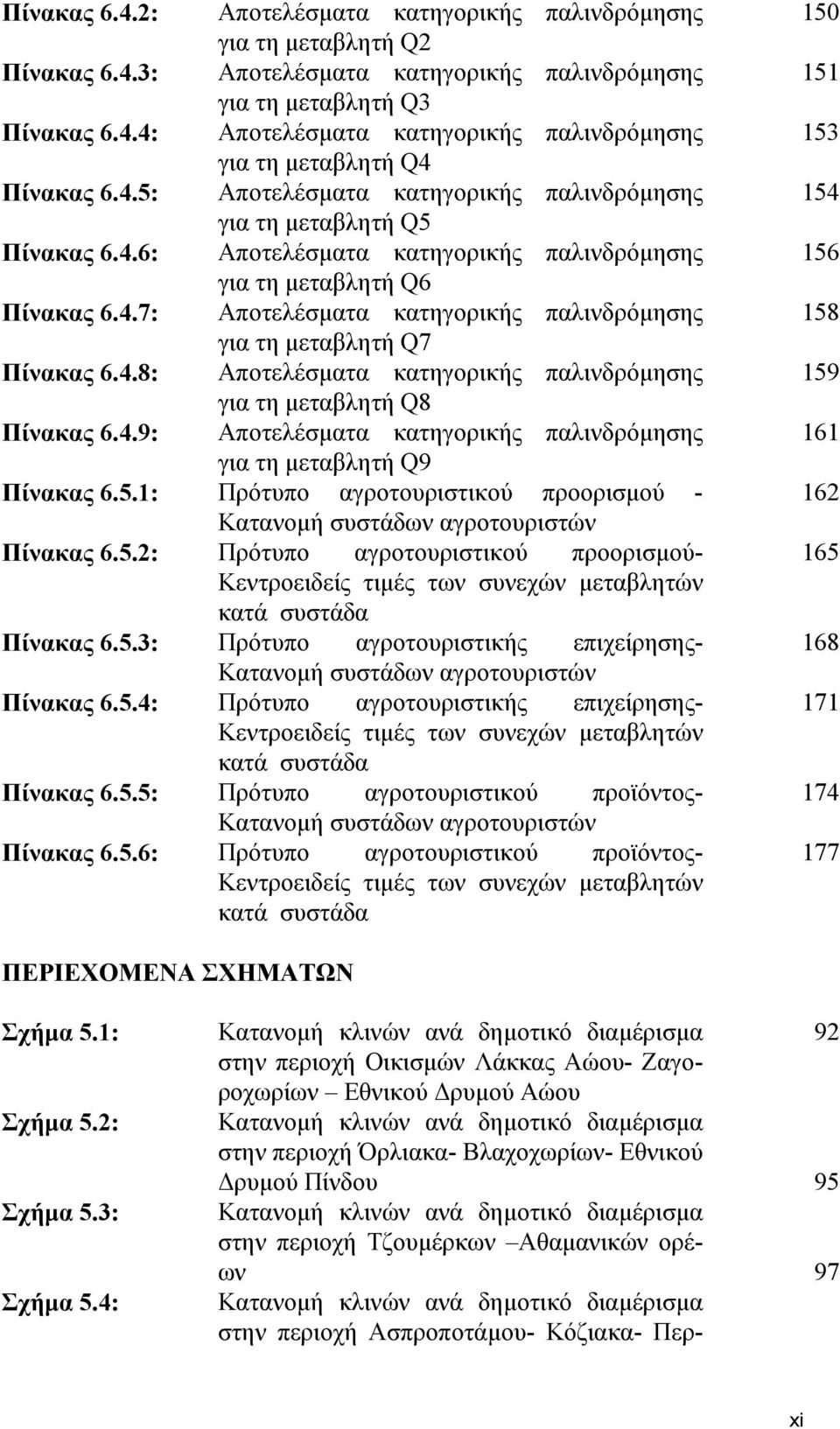 4.8: Αποτελέσματα κατηγορικής παλινδρόμησης για τη μεταβλητή Q8 Πίνακας 6.4.9: Αποτελέσματα κατηγορικής παλινδρόμησης για τη μεταβλητή Q9 Πίνακας 6.5.