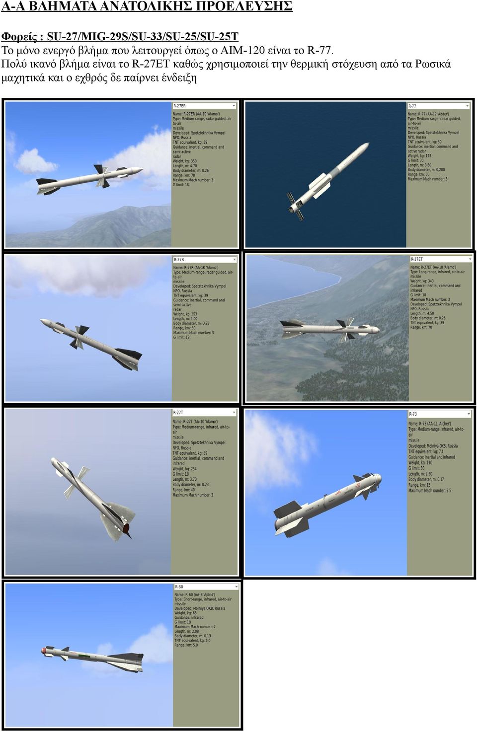 λειτουργεί όπως ο AIM-120 είναι το R-77.