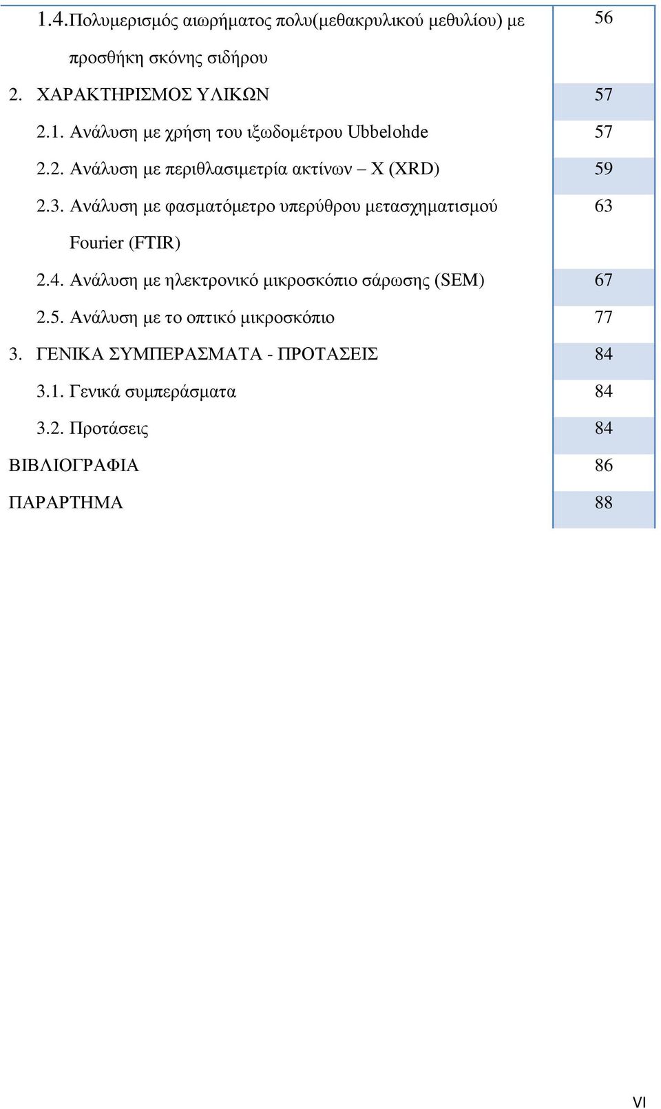 Ανάλυση με ηλεκτρονικό μικροσκόπιο σάρωσης (SEM) 67 2.5. Ανάλυση με το οπτικό μικροσκόπιο 77 3.