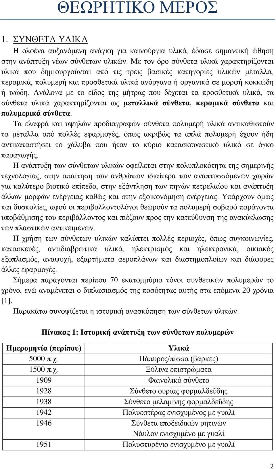 Ανάλογα με το είδος της μήτρας που δέχεται τα προσθετικά υλικά, τα σύνθετα υλικά χαρακτηρίζονται ως μεταλλικά σύνθετα, κεραμικά σύνθετα και πολυμερικά σύνθετα.