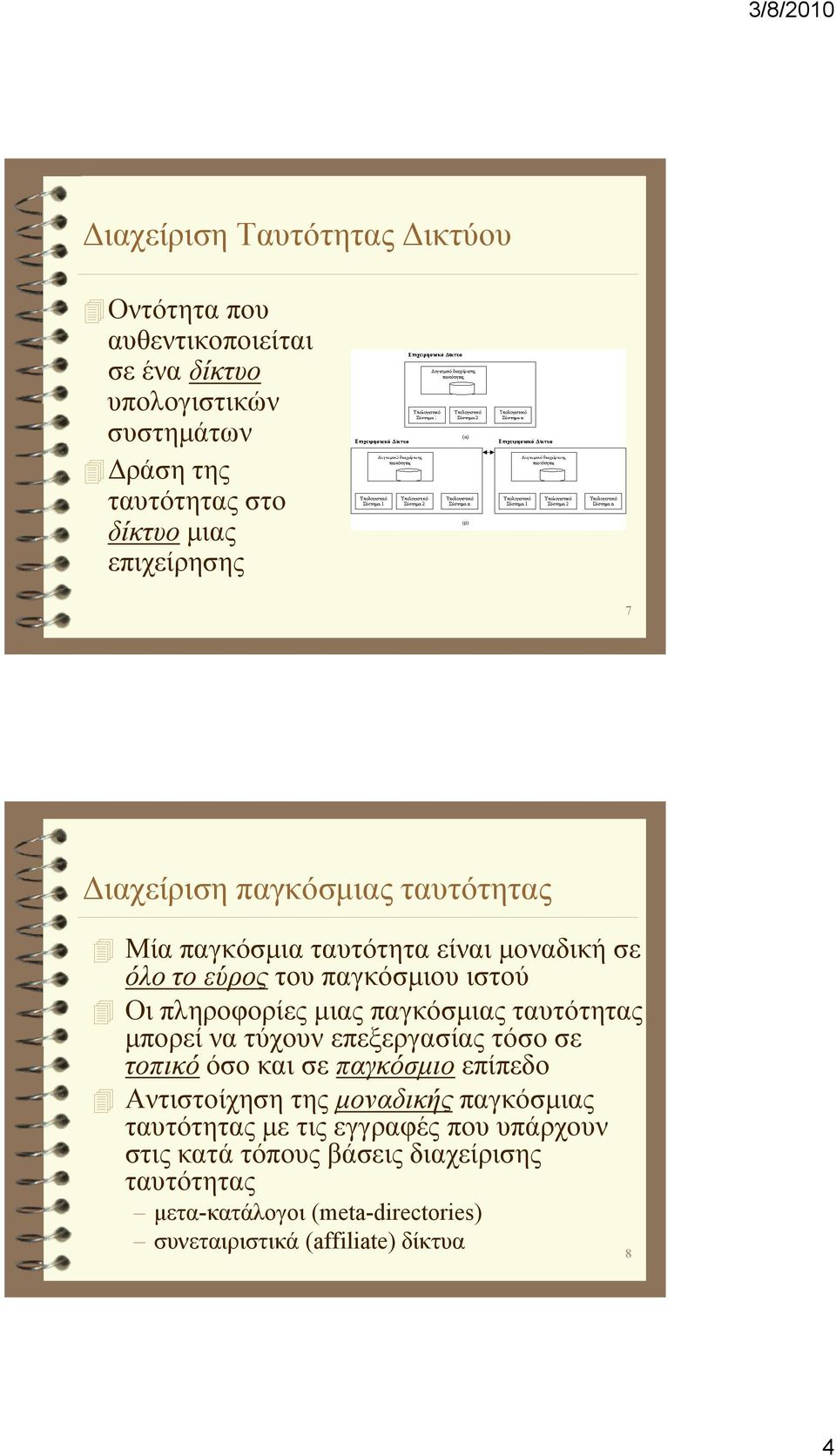 παγκόσµιας ταυτότητας µπορεί να τύχουν επεξεργασίας τόσο σε τοπικό όσο και σε παγκόσµιο επίπεδο Αντιστοίχηση της µοναδικής παγκόσµιας