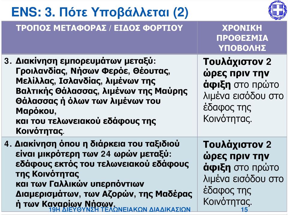 Μαρόκου, και του τελωνειακού εδάφους της Κοινότητας. 4.