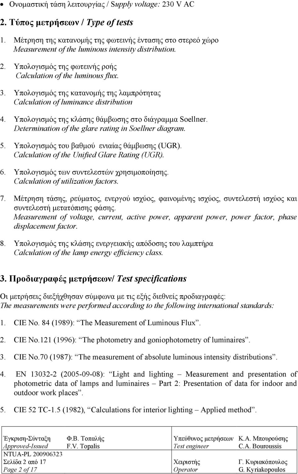 Υπολογισμός της κατανομής της λαμπρότητας Calculation of luminance distribution 4. Υπολογισμός της κλάσης θάμβωσης στο διάγραμμα Soellner. Determination of the glare rating in Soellner diagram. 5.