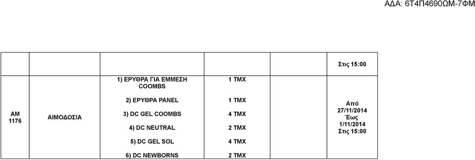 GEL COOMBS ) DC NEUTRAL 1 TMX TMX 2