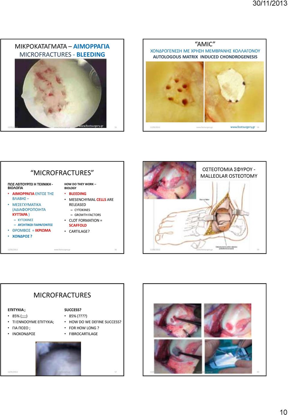 ΠΑΡΑΓΟΝΤΕΣ ΘΡΟΜΒΟΣ = ΙΚΡΙΩΜΑ ΧΟΝΔΡΟΣ? HOW DO THEY WORK BIOLOGY BLEEDING MESENCHYMAL CELLS ARE RELEASED CYTOKINES GROWTH FACTORS CLOT FORMATION = SCAFFOLD CARTILAGE?