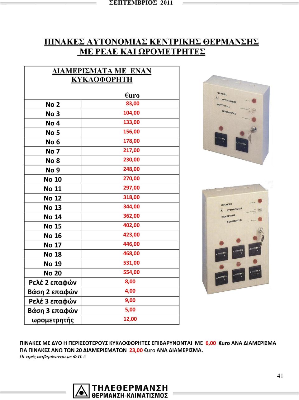 17 446,00 No 18 468,00 No 19 531,00 No 20 554,00 Ρελέ 2 επαφών 8,00 Βάση 2 επαφών 4,00 Ρελέ 3 επαφών 9,00 Βάση 3 επαφών 5,00 ωρομετρητής 12,00