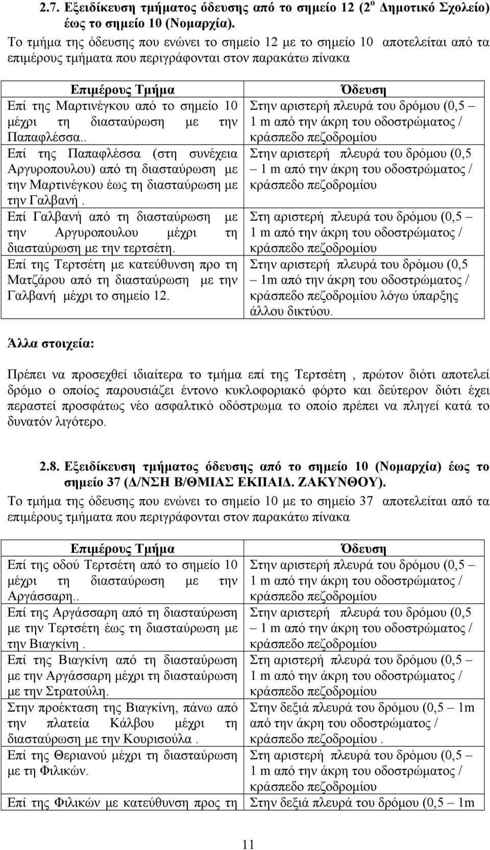 διασταύρωση µε την Παπαφλέσσα.. Επί της Παπαφλέσσα (στη συνέχεια Αργυροπουλου) από τη διασταύρωση µε την Μαρτινέγκου έως τη διασταύρωση µε την Γαλβανή.