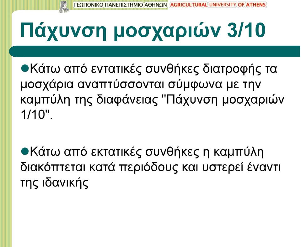 διαφάνειας "Πάχυνση μοσχαριών 1/10".