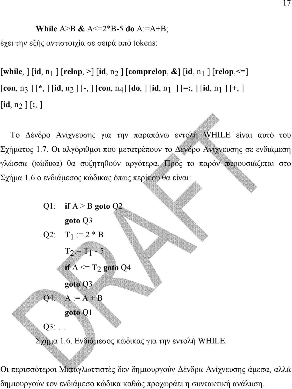 Οι αλγόριθµοι που µετατρέπουν το ένδρο Ανίχνευσης σε ενδιάµεση γλώσσα (κώδικα) θα συζητηθούν αργότερα. Προς το παρόν παρουσιάζεται στο Σχήµα 1.