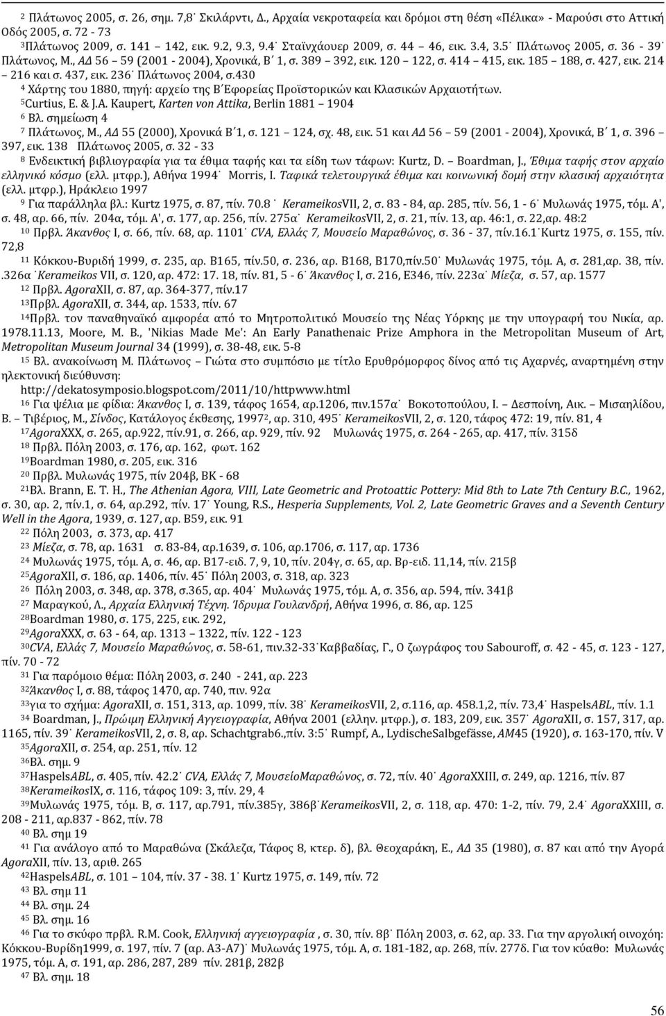 437, εικ. 236 Πλάτωνος 2004, σ.430 4 Χάρτης του 1880, πηγή: αρχείο της Β Εφορείας Προϊστορικών και Κλασικών Αρχαιοτήτων. 5Curtius, E. & J.A. Kaupert, Karten von Attika, Berlin 1881 1904 6 Βλ.
