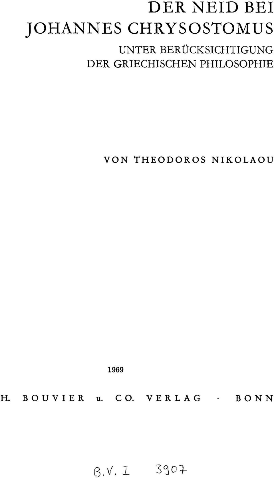 PHILOSOPHIE VON THEODOROS NIKOLAOU 1969 H.