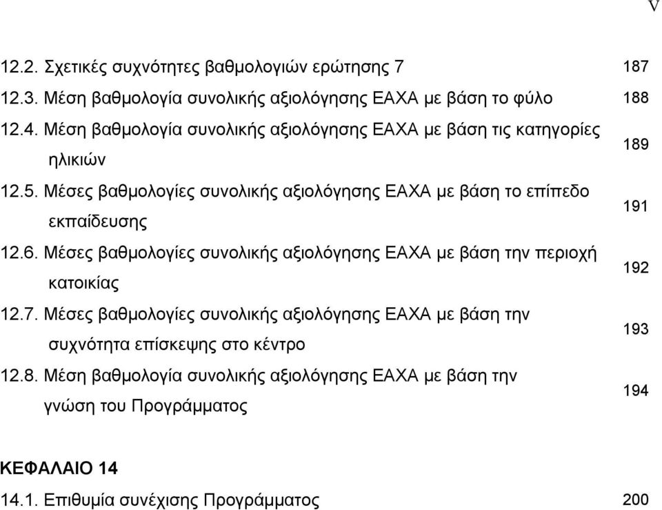 Μέσες βαθμολογίες συνολικής αξιολόγησης ΕΑΧΑ με βάση το επίπεδο 191 εκπαίδευσης 12.6.