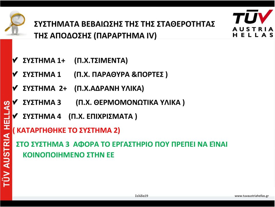 Χ. ΘΕΡΜΟΜΟΝΩΤΙΚΑ ΥΛΙΚΑ ) ΣΥΣΤΗΜΑ 4 (Π.Χ. ΕΠΙΧΡΙΣΜΑΤΑ ) ( ΚΑΤΑΡΓΗΘΗΚΕ ΤΟ ΣΥΣΤΗΜΑ 2)