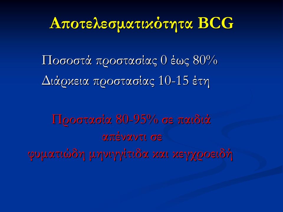 προστασίας 10-15 έτη Προστασία 80-95%