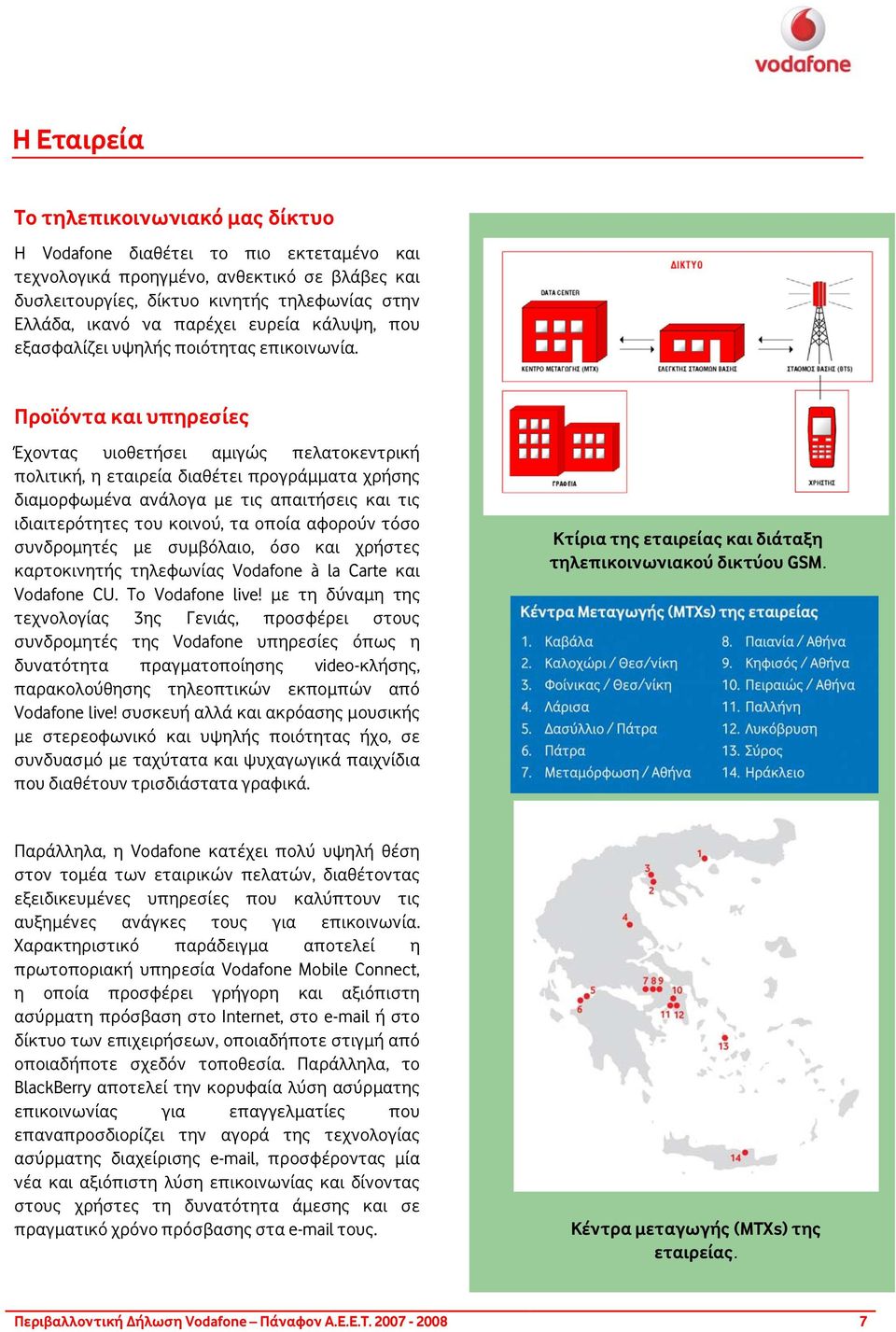 Προϊόντα και υπηρεσίες Έχοντας υιοθετήσει αµιγώς πελατοκεντρική πολιτική, η εταιρεία διαθέτει προγράµµατα χρήσης διαµορφωµένα ανάλογα µε τις απαιτήσεις και τις ιδιαιτερότητες του κοινού, τα οποία