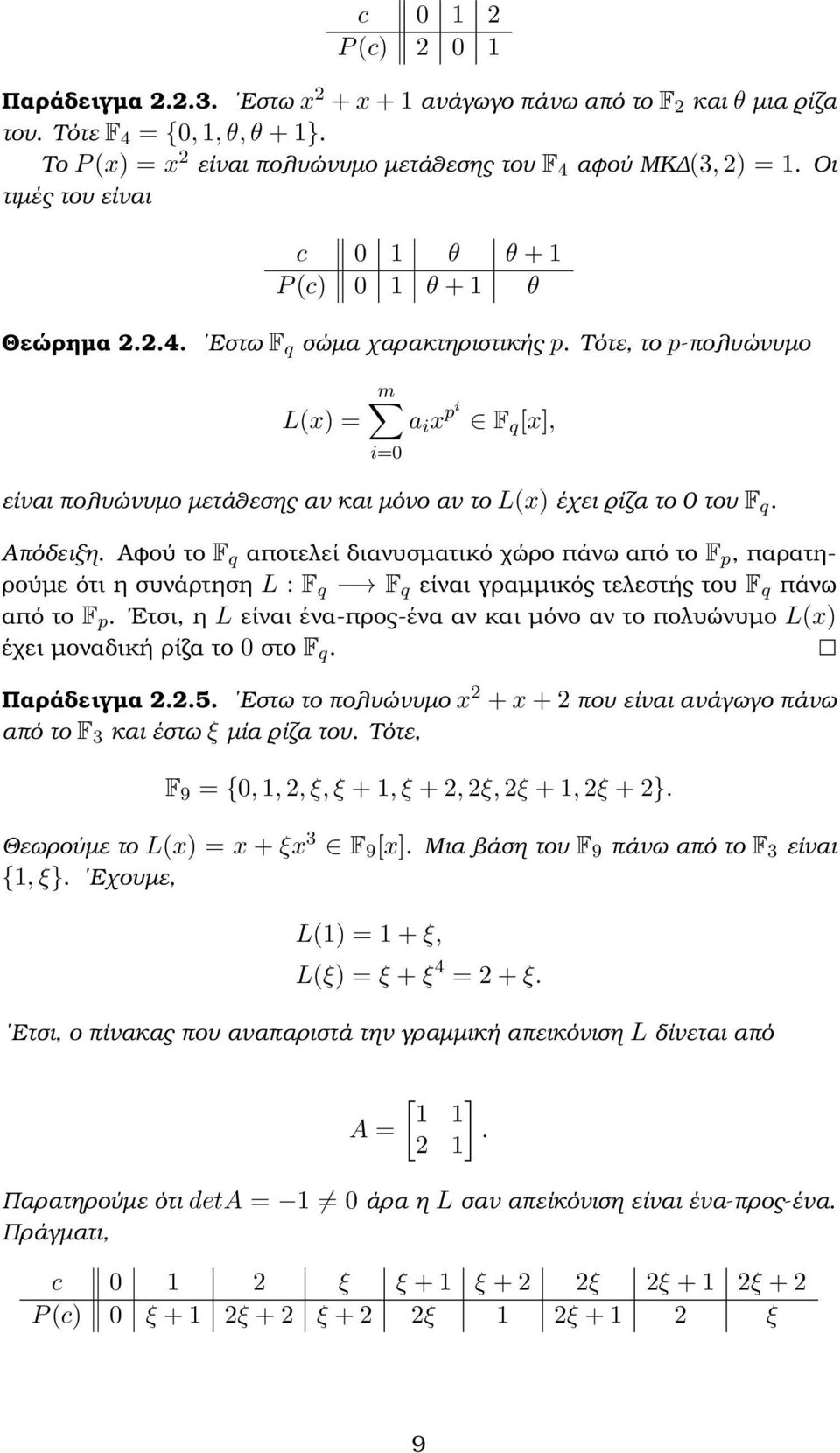 Τότε, το p-πολυώνυµο L(x = m a i x pi F [x], i=0 είναι πολυώνυµο µετάθεσης αν και µόνο αν το L(x έχει ϱίζα το 0 του F. Απόδειξη.