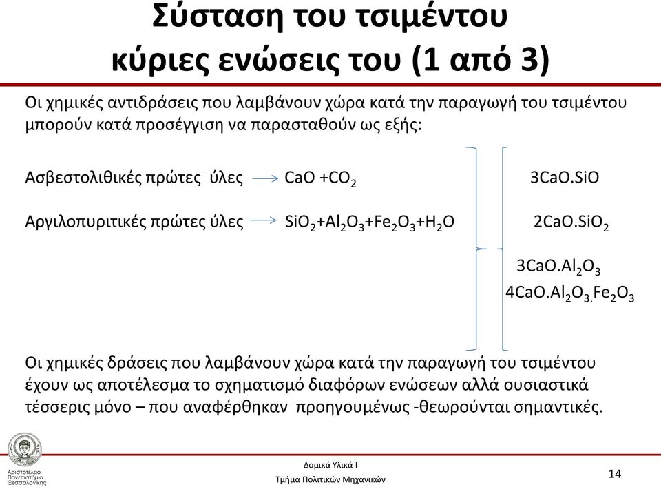 SiO Αργιλοπυριτικές πρώτες ύλες SiO 2 +Al 2 O 3 