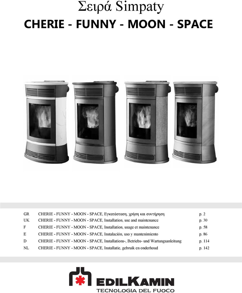 usage et maintenance CHERIE - FUNNY - MOON - SPACE, Instalación, uso y mantenimiento CHERIE - FUNNY - MOON - SPACE,