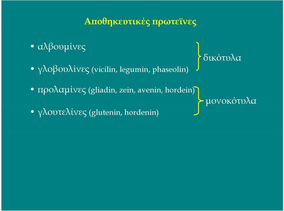 προλαμίνες (gliadin, zein, avenin, hordein)