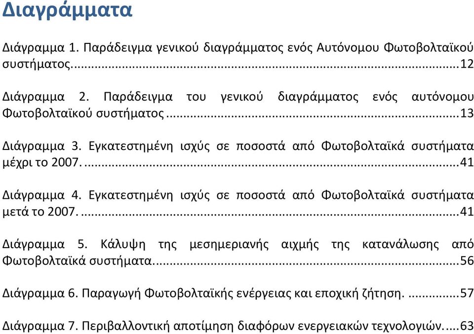 Εγκατεστημένη ισχύς σε ποσοστά από Φωτοβολταϊκά συστήματα μέχρι το 2007.... 41 Διάγραμμα 4.