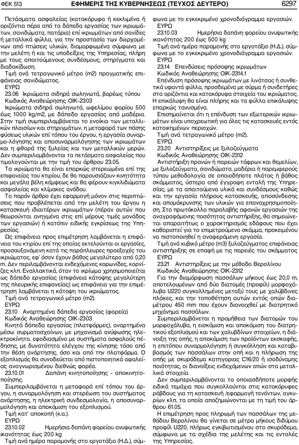 στηρίγματα και διαδοκίδωση. πραγματικής επι φάνειας σανιδώματος. 23.