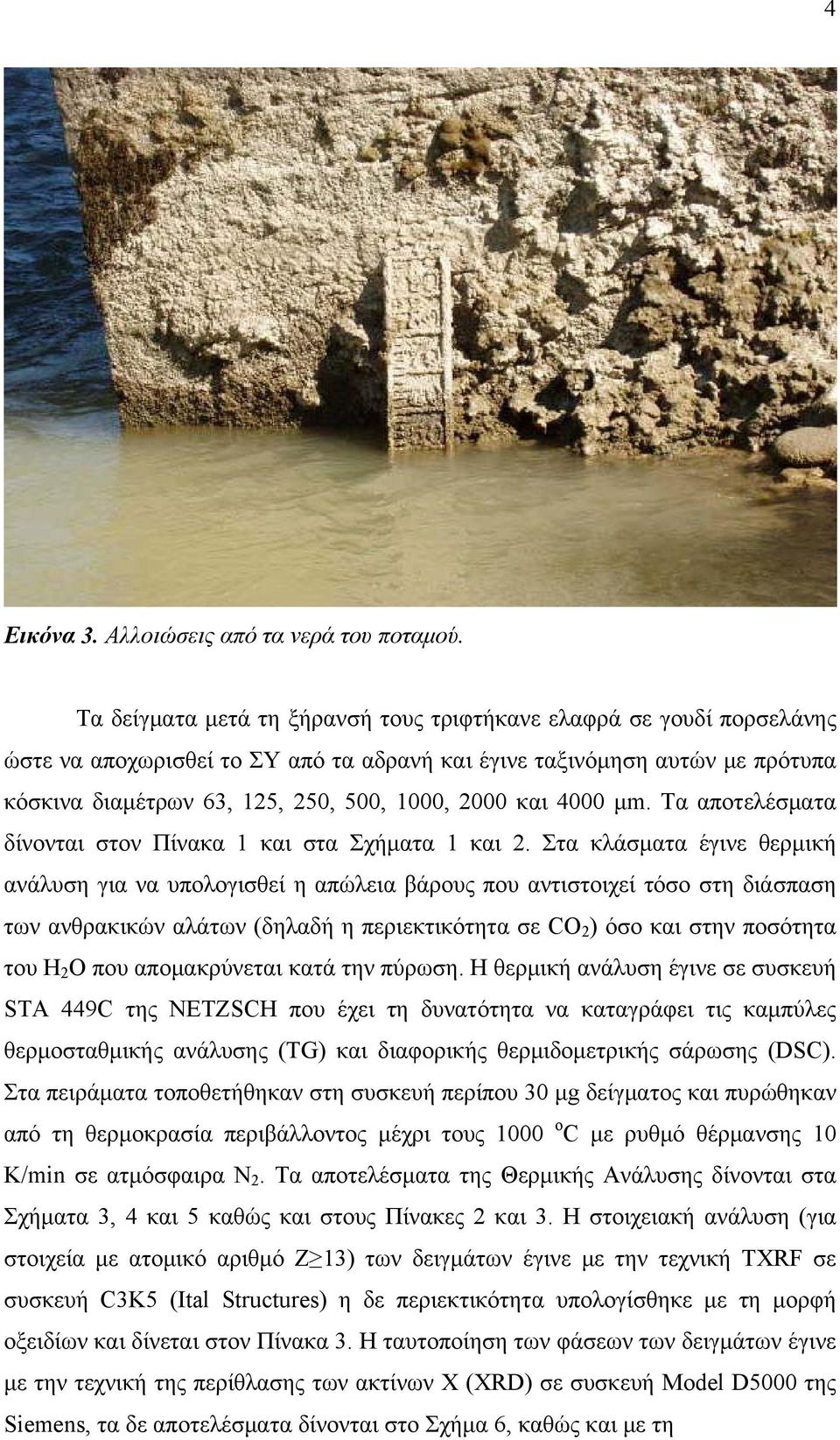 και 4000 μm. Τα αποτελέσματα δίνονται στον Πίνακα 1 και στα Σχήματα 1 και 2.