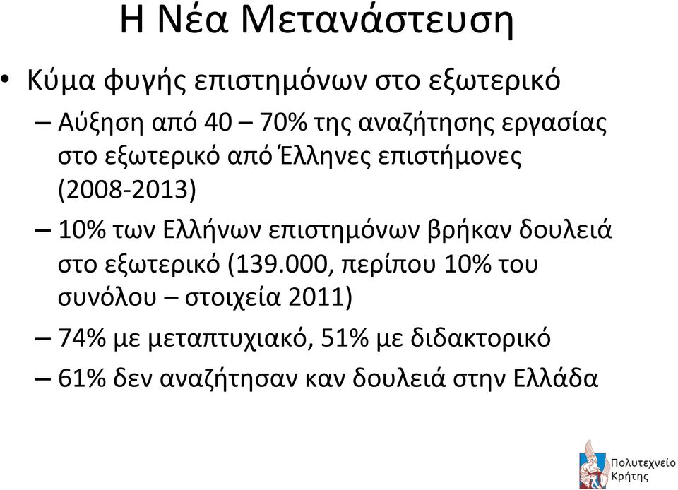 Ελλήνων επιστημόνων βρήκαν δουλειά στο εξωτερικό (139.