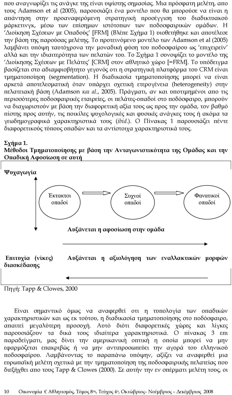 επίσημων ιστότοπων των ποδοσφαιρικών ομάδων. Η Διοίκηση Σχέσεων με Οπαδούς [FRM] (Βλέπε Σχήμα 1) υιοθετήθηκε και αποτέλεσε την βάση της παρούσας μελέτης.