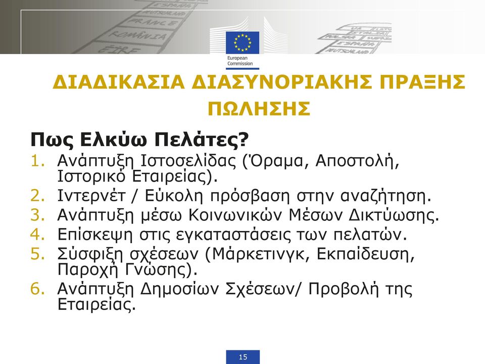 Ιντερνέτ / Εύκολη πρόσβαση στην αναζήτηση. 3. Ανάπτυξη μέσω Κοινωνικών Μέσων Δικτύωσης. 4.