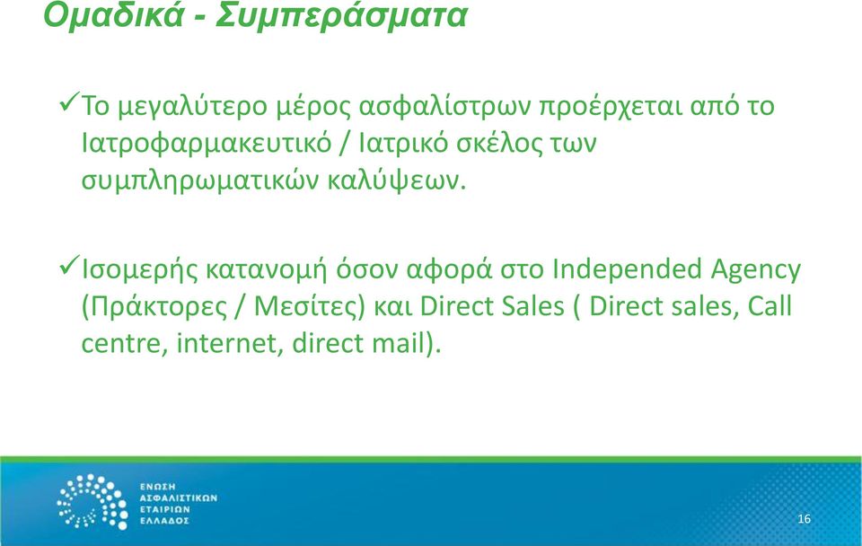 Ισομερής κατανομή όσον αφορά στο Independed Agency (Πράκτορες /