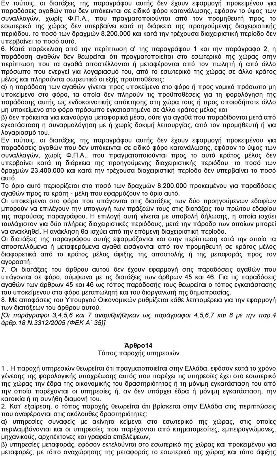 000 και κατά την τρέχουσα διαχειριστική περίοδο δεν υπερβαίνει το ποσό αυτό. 6.